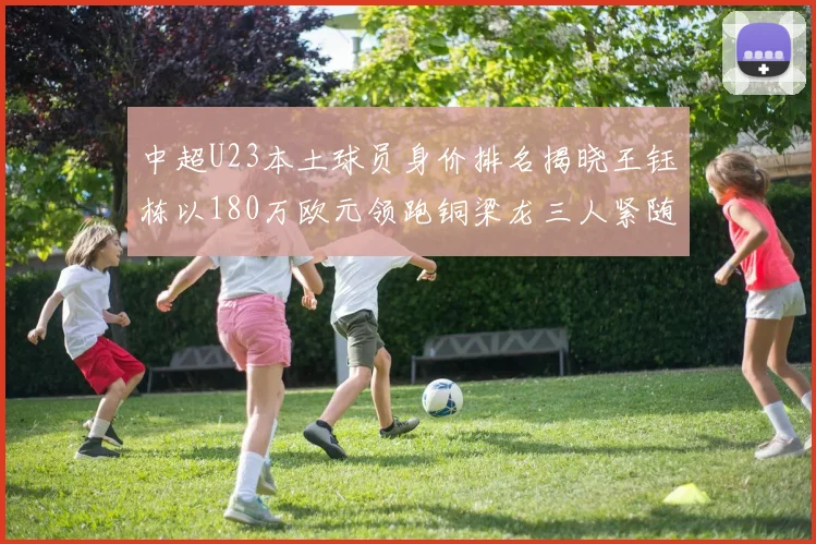 中超U23本土球员身价排名揭晓王钰栋以180万欧元领跑铜梁龙三人紧随其后